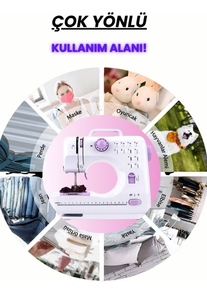 Çok Fonksiyonlu 12 Fonksiyonlu Profesyonel Dikiş Makinesi Dikiş Çantalı fırsatları