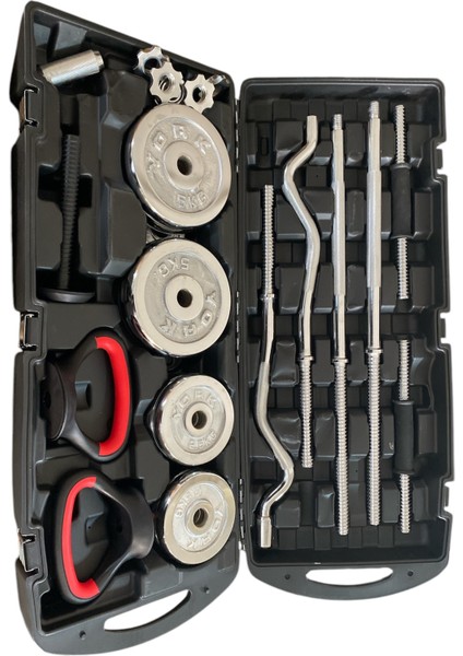 Çantalı Döküm Demir Plaka Dambıl Seti 55 kg Dumbbell Set Z Barlı Dambıl Set indirimleri