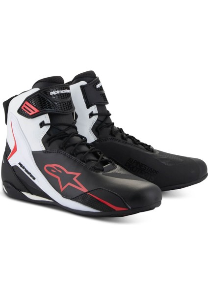 Faster-4 Korumalı Motosiklet Botu Siyah Beyaz Kırmızı