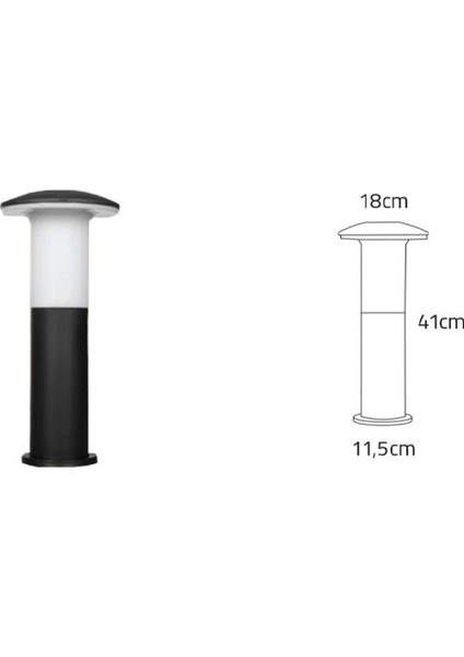 Ekim Aydınlatma Mantar 41 cm Dekoratif Bahçe Set Üstü Aydınlatma Armatür IP54 E27 Duylu