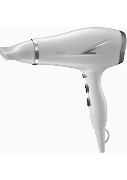 Aılorıa Respire 2200W Iyonik Teknolojili Saç Kurutma Makinesi, Şık Beyaz ve Gümüş Tasarım
