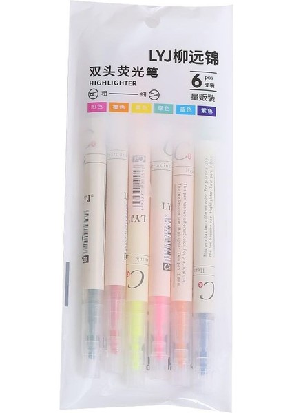 Renkli Çift Başlı Fluoresan Çizgi Kalemi (Yurt Dışından)