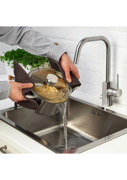 Hemkomst Tencere Seti 7 Parça Paslanmaz Çelik Cam Kapaklı Bulaşık Makinesinde Yıkanabilir