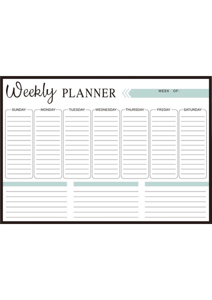 Manyetik Hafta Planı Masa Buzdolabı Çıkartması (Yurt Dışından)