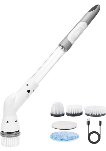 5 Değiştirilebilir Fırça Başlığına Sahip Yüksek Hızlı Döner Fırçalar, Banyo Zemini Için Elektrikli Fırçalar Güçlü Temizleme Fırçası (Yurt Dışından)