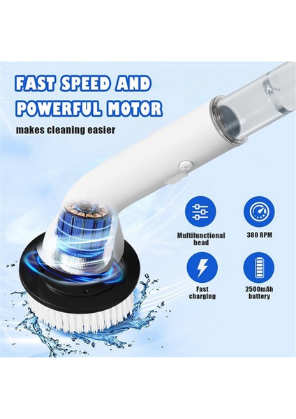 5 Değiştirilebilir Fırça Başlığına Sahip Yüksek Hızlı Döner Fırçalar, Banyo Zemini Için Elektrikli Fırçalar Güçlü Temizleme Fırçası (Yurt Dışından) modelleri