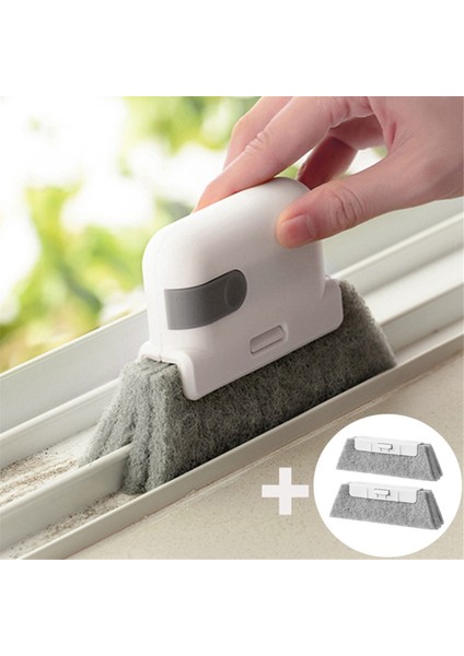 Gri Pencere Temizleme Fırçası Pencere Pervazı Oluklu Dolap Dar Alan Fırçası Değiştirilebilir Başlıklı Ev Temizlik Aletleri (Yurt Dışından) fırsatları
