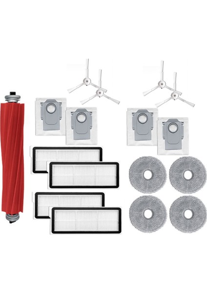 Roborock Q Revo Maxv / Roborock P10 Pro Robot Süpürgeler Için 17 Adet Temizleyici Parça Ana Yan Fırça Filtre Paspas Bezleri Toz Torbası (Yurt Dışından)