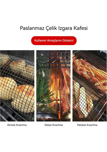 Yuvarlak Barbekü Kafesi Açık Barbekü Rulo (Yurt Dışından) fırsatları