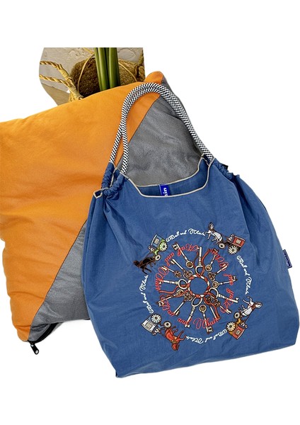Mavi Şişe Nakış El Çantası (Yurt Dışından)