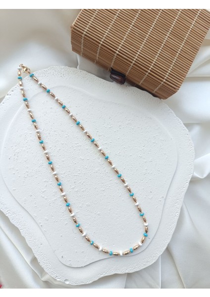 Mavi Boncuklu Xuping Kolye