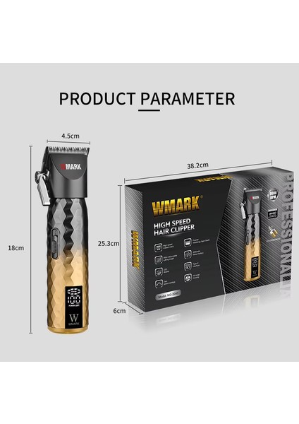 NG-2045 Yüksek Hızlı Profesyonel Şarj Edilebilir Saç Kesme Makinesi