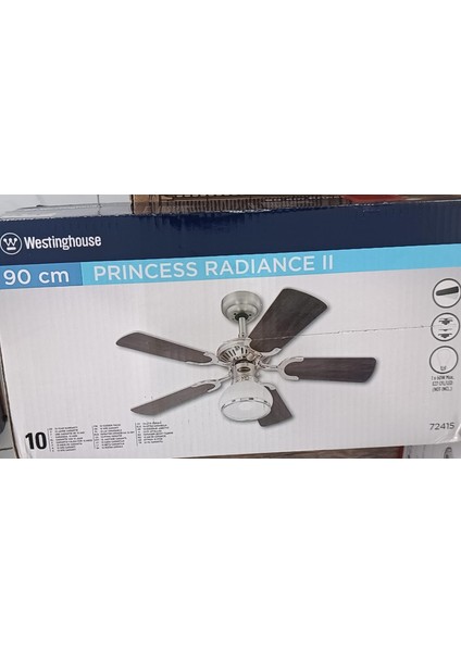 Westinghouse Lighting Prenses Radiance, 7241540 Tavan Vantilatörü, 90 cm Çap, Tavan Vantilatörü, Aydınlatmalı Tavan Vantilatörü fırsatları