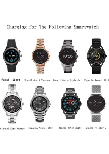 Fossil Gen 4/gen 5 Şarj Cihazı Yedek Kablosuz Şarj Istasyonu Fossil/emporio Armani/michael Kors/skagen (Sadece 2018 Watch Için) (Yurt Dışından) indirimleri