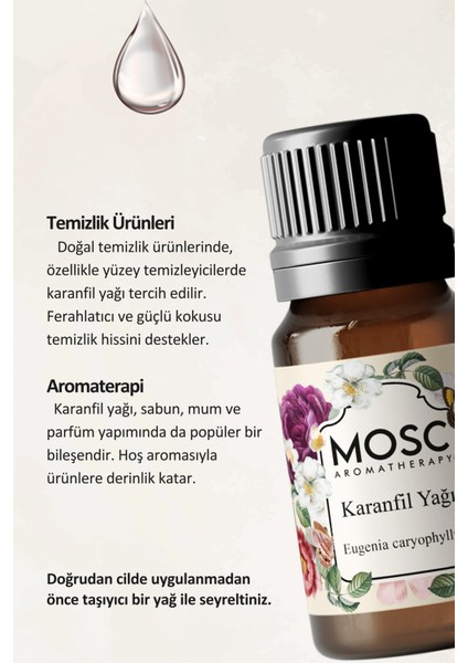 Karanfil Uçucu Yağı 10 ml %100 Saf ve Doğal (Clove Bud Essantial Oil) fiyatları