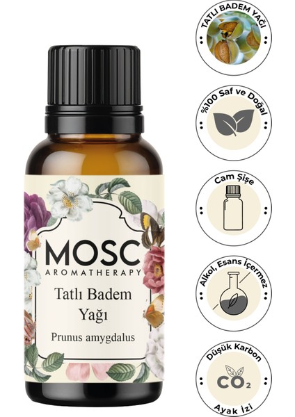 Tatlı Badem Yağı 30 ml Soğuk Sıkım %100 Saf ve Doğal (Sweet Almond Oil)