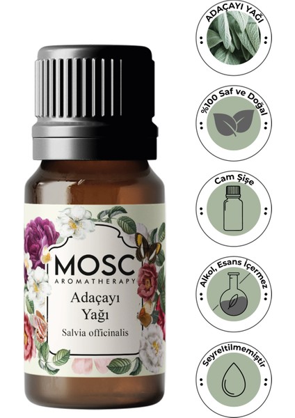 Adaçayı Uçucu Yağı 10 ml %100 Saf ve Doğal (Sage Essantial Oil)