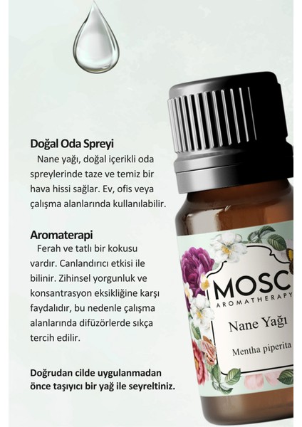 Nane Uçucu Yağı 10 ml %100 Saf ve Doğal (Peppermint Essantial Oil) fiyatları