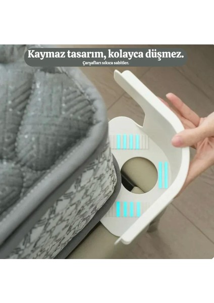 Çarşafmatik Çarşaf Nevresim Tutucu Görünmez Nevresim Çarşaf Kilidi Organizeri 4 Adet fırsatları