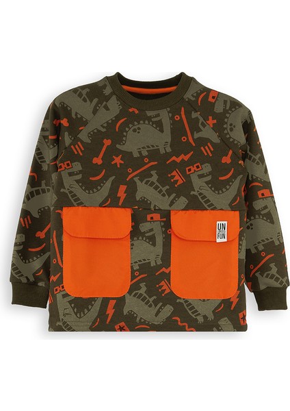 Kaykay Dino Erkek Çocuk Kahverengi Sweatshirt modelleri