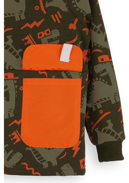Kaykay Dino Erkek Çocuk Kahverengi Sweatshirt indirimleri
