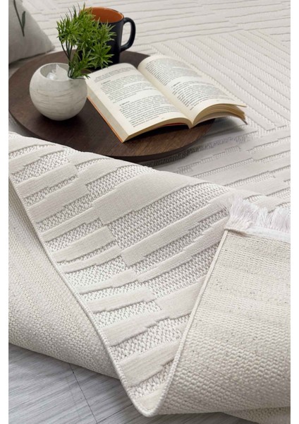 Fiora Krem Dokuma Yıkanabilir Kaymaz Sisal Hav Salon Halısı Mutfak Halısı Yolluk modelleri