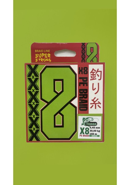 Tusaş 0.45 mm 150 Metre 8x Green Örgü Ip