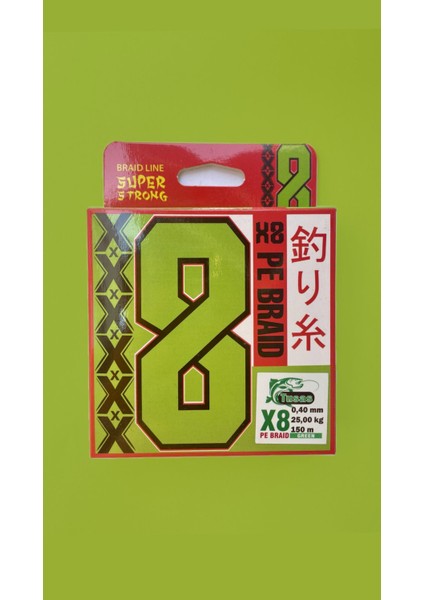 Tusaş 0.40 mm 150 Metre 8x Green Örgü Ip