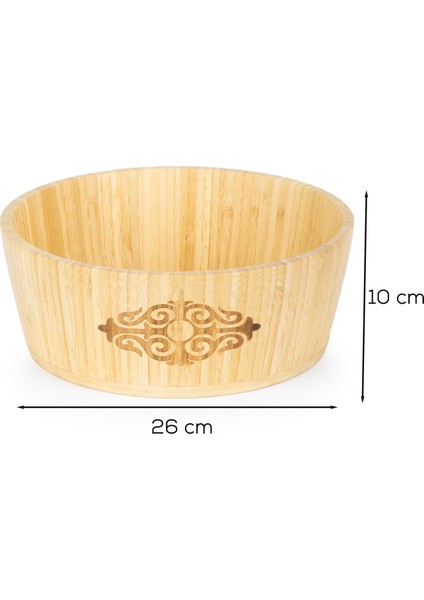 2060 Büyük Boy Doğal Bambu Salata Kasesi 26CM modelleri