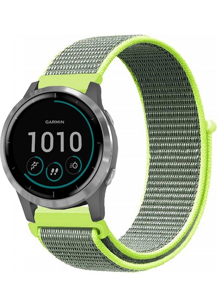 Garmin Vivoactive 4 ile Uyumlu Kordon Kumaş Desenli Cırt Cırtlı Spor Kayış