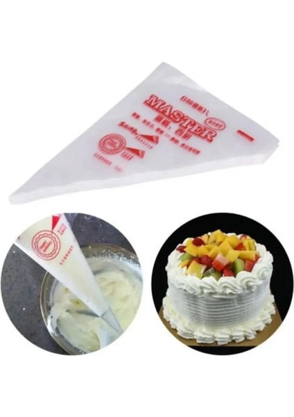 Pasta Dilimleyici 8-12 Kişilik ve Krema Torbası 50 Adet Tek Kullanımlık Dilimleyici Pasta Yapım Seti fiyatları