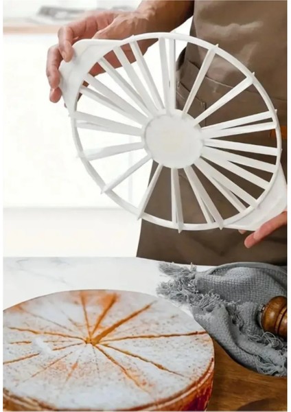 Pasta Dilimleyici 8-12 Kişilik ve Krema Torbası 50 Adet Tek Kullanımlık Dilimleyici Pasta Yapım Seti fırsatları