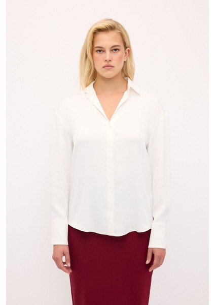 Önü Düğmeli Gömlek Kemik 130L9156005