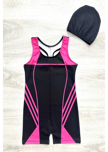 Yüzücü Şortlu Kız Çocuk Mayo ( Boneli )