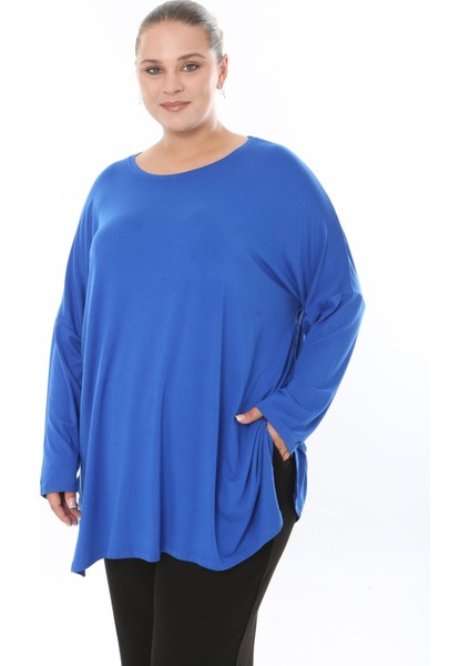 Kadın Likralı Viskon Büyük Beden Tunik ( Göğüs Ölçüsü 150CM)