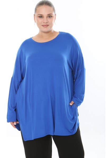 Kadın Likralı Viskon Büyük Beden Tunik ( Göğüs Ölçüsü 150CM) fırsatları