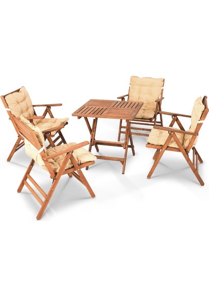 Consept Elis Katlanabilir 4'lü Masa Seti