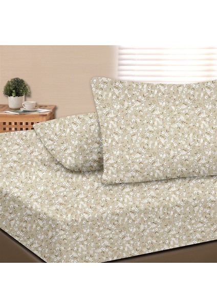 Dalya %100 Pamuk Çift Kişilik Lastikli Çarşaf Seti Bej- 160X200+30 cm fiyatları