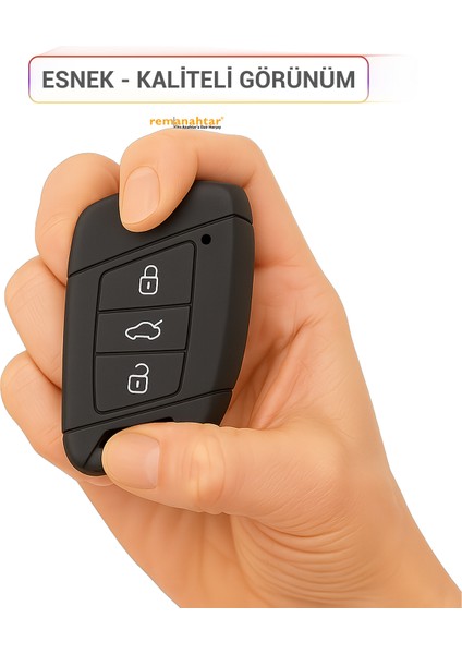 Passat Arteon Superb 3 Buton Smart Silikon Anahtar Kılıfı - Siyah fiyatları