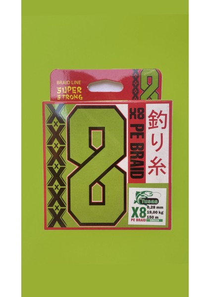 Tusaş 0.28 mm 150 Metre 8x Green Örgü Ip
