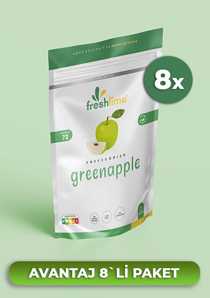 8`li Avantaj Paket Yeşil Elma Kuru Meyve Cipsi 160 gr