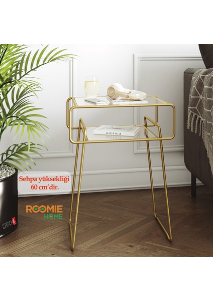 Retro Yan Sehpa, Metal Sehpa, Cam Sehpa, Salon, Yatak Odası, Antre fiyatları