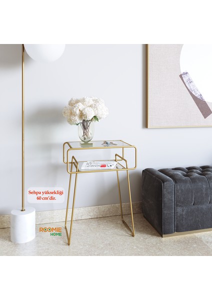 Retro Yan Sehpa, Metal Sehpa, Cam Sehpa, Salon, Yatak Odası, Antre modelleri