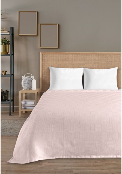%100 Pamuk Çift Kişilik Pembe Otel Pike Takım 200 x 230 cm fiyatları