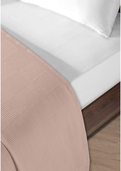 %100 Pamuk Çift Kişilik Pudra Otel Pike Takım 200 x 230 cm modelleri