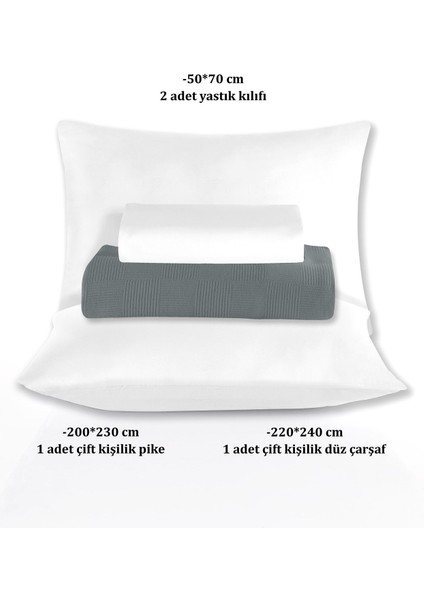 %100 Pamuk Çift Kişilik Indigo Otel Pike Takım 200 x 230 cm indirimleri