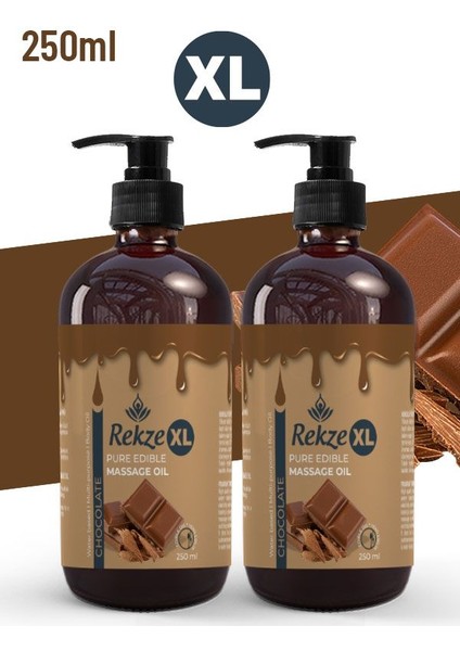 Yenilebilir Masaj Yağı 2’li Set – 250 ml x 2 Çikolata Aromalı, Su Bazlı, Büyük Boy
