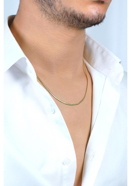 14 Ayar Altın Italyan Balıksırtı Zincir Erkek Kolye 2,50 mm modelleri