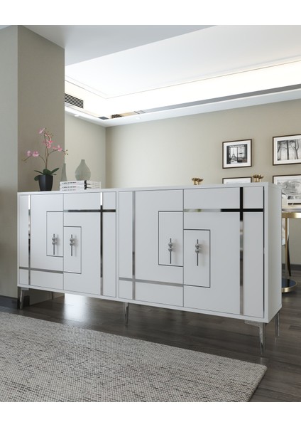 Simgect (KX180) Konsol Beyaz-Gümüş