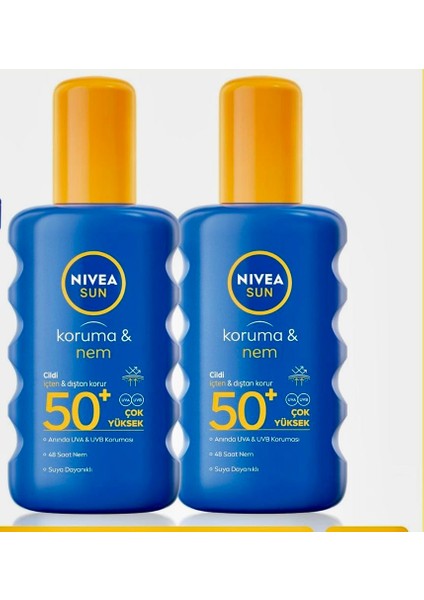 Nivea Sun Günes Koruyucu ve Nemlendirici Vücut Spreyi 200 Ml, SPF50 Uva Uvb Korumasi,